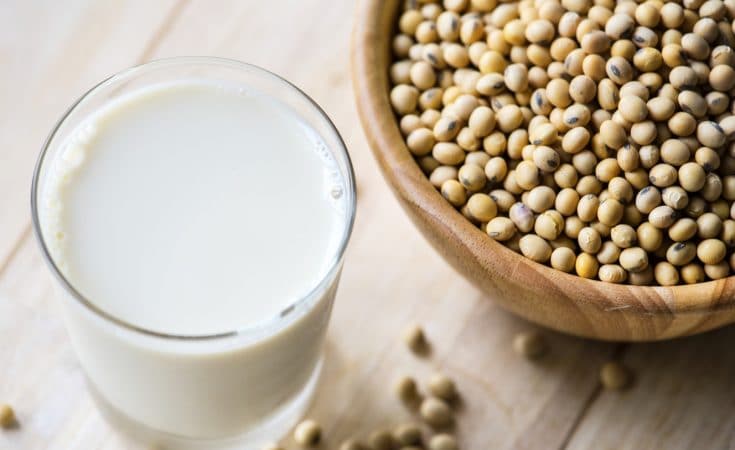 Verre de lait de soja