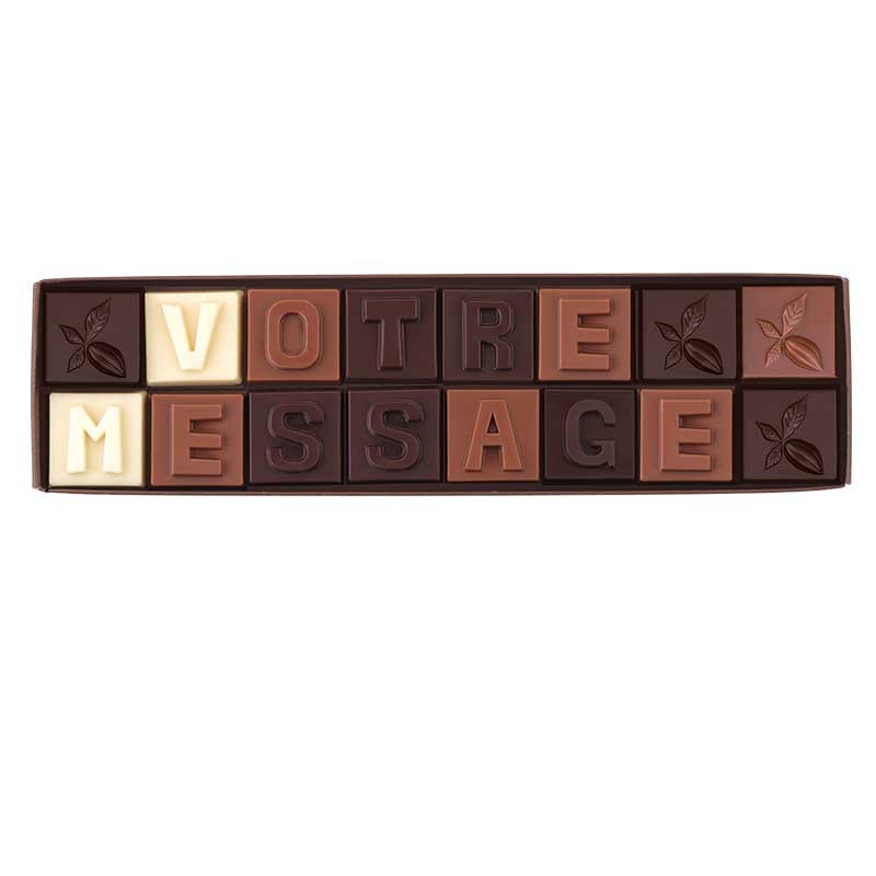 message personnalisé chocolat