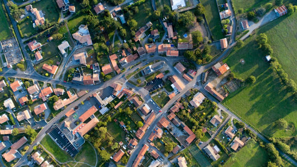 Vue aérienne d'un quartier résidentiel