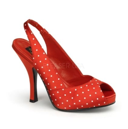 chaussures pin up rouge poids blancs